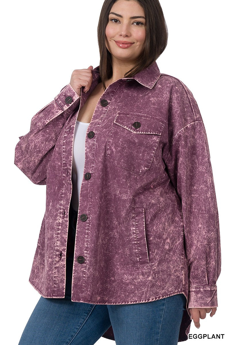 Cover Girl Shacket - Eggplant