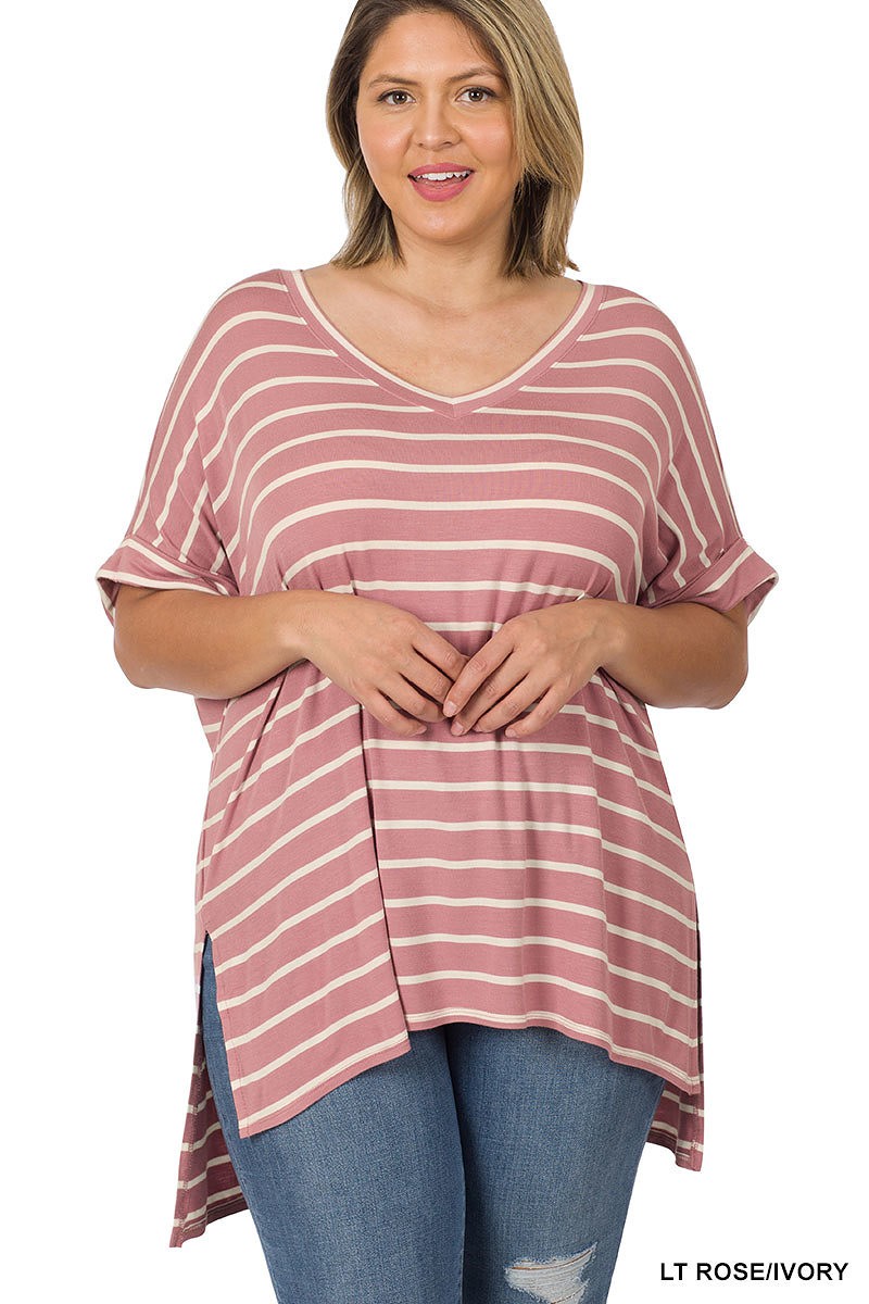 Very Essential V-Neck - Striped Various Colors