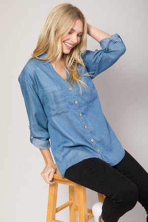 *SALE ITEM* Crazy For Chambray Top