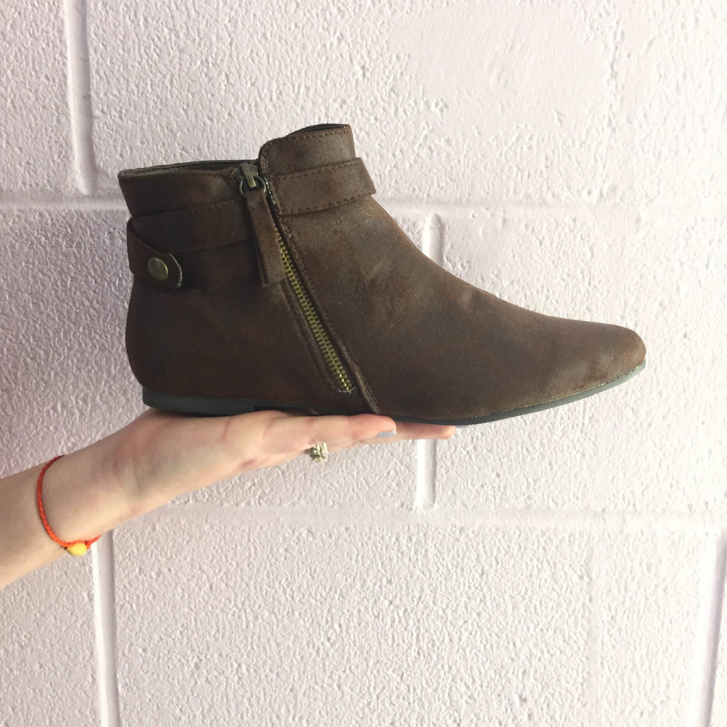 Brown Suede Booties