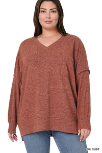*SALE ITEM* Lost In Comfort Sweater-Rust
