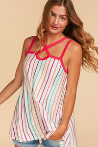 *SALE ITEM* For The Fun Striped Tank Top