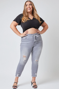 Mystery of Love Denim Jogger - Grey