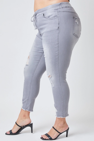 Mystery of Love Denim Jogger - Grey
