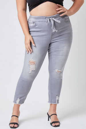 Mystery of Love Denim Jogger - Grey