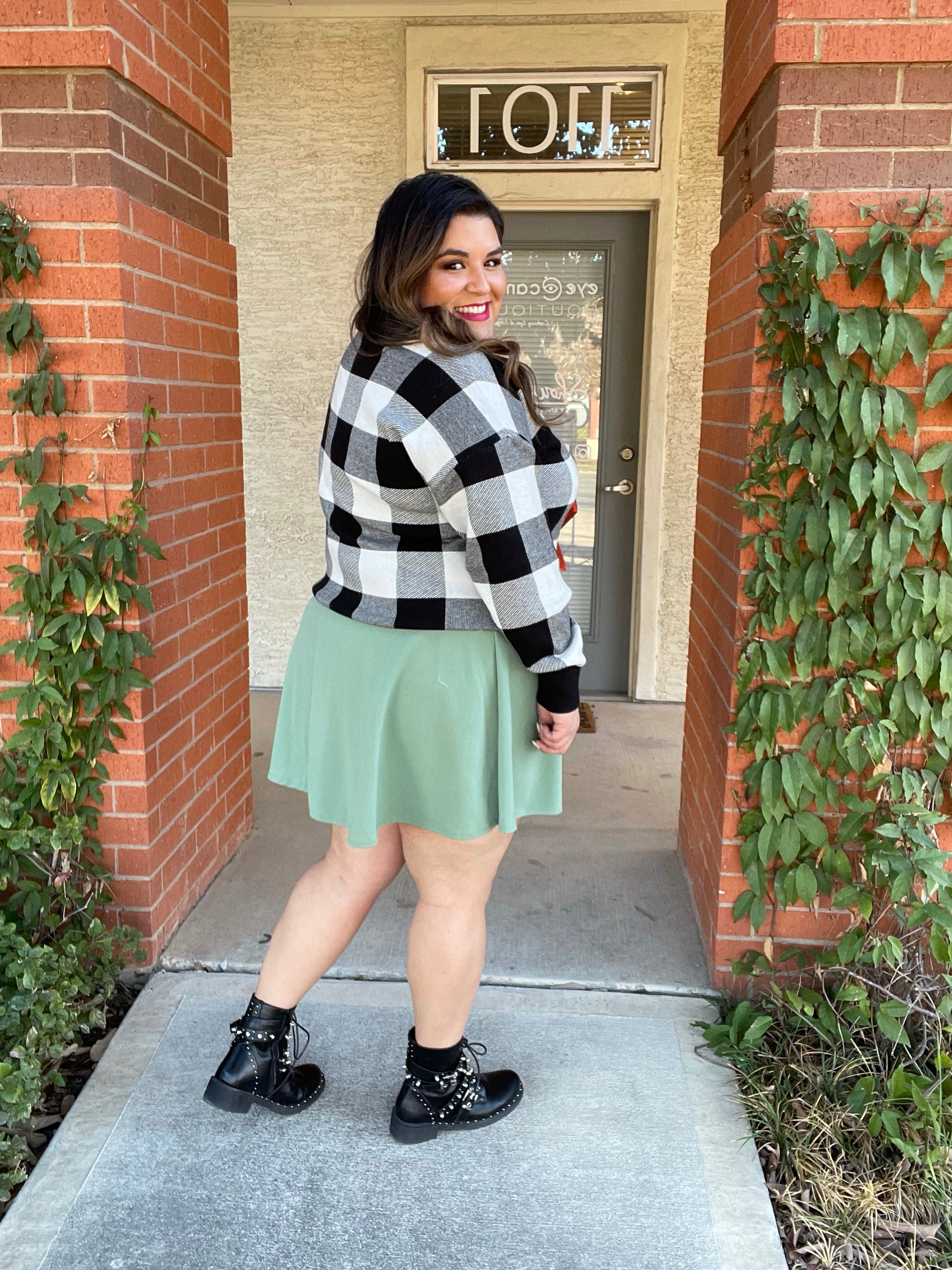 *SALE ITEM* Goes Around, Comes Around Skirt - Sage