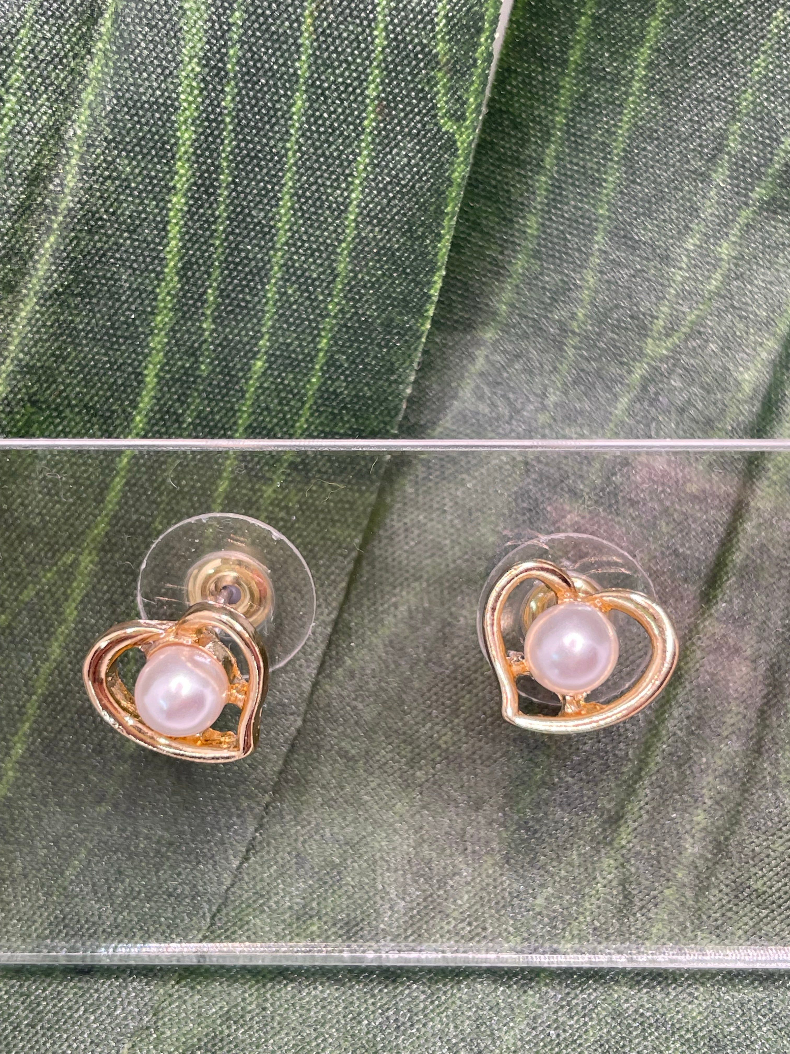 Pearl Heart Studs