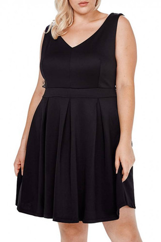 *SALE ITEM* Double the Trouble Fit & Flare Dress (Black & Burgundy)